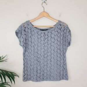 Calvin Rucker | Gray Short Sleeve Tee with Holes Size To XS